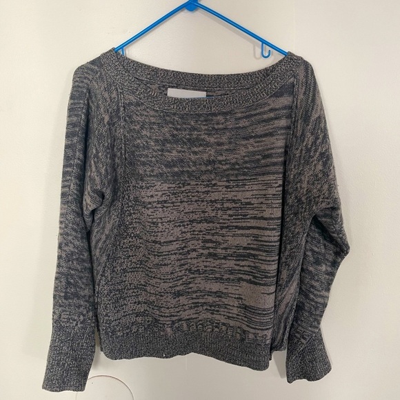 Brochu Walker Sweaters - Brochu Walker Gray Brown Sweater s small wool cashmere blend tiny hole